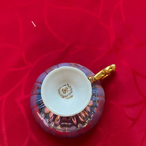 Iridescent Blue and Gold Teacup and Saucer Set - Picture 6 of 7